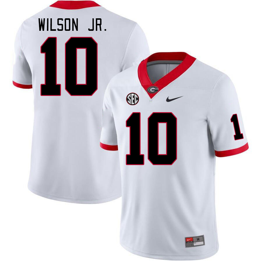 Men #10 Damon Wilson Jr. Georgia Bulldogs College Football Jerseys Stitched-White